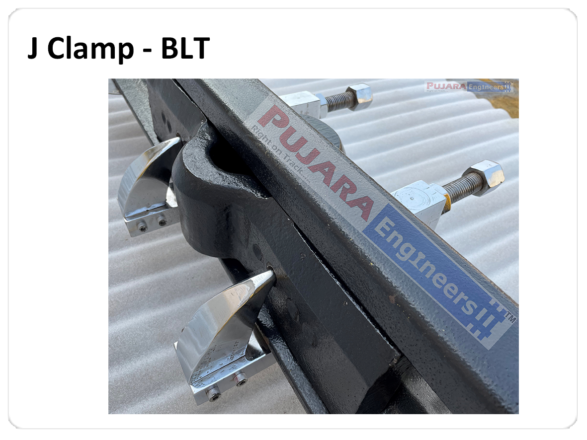 Pujara Engineers product J-Clamp for BLT on Joggled Fishplate